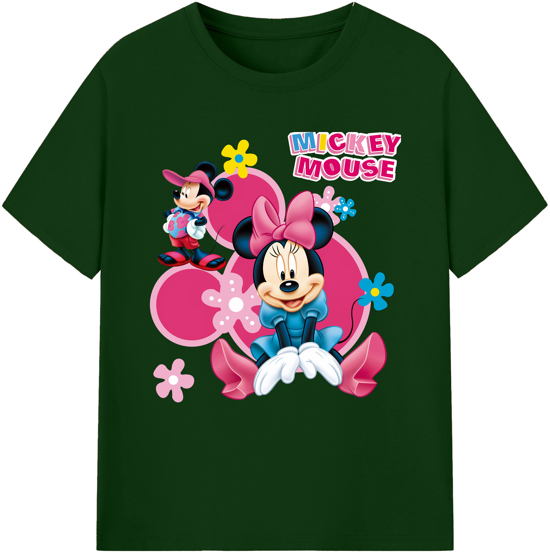 （画像用） ミッキーマウス Mickey Mouse 綿100％半袖Tシャツ（フロントプリント）